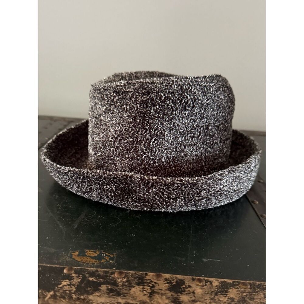 Betmar New York Vintage Travel Packable Vacation Rolled Brim Navy Blue Hat Sz 31